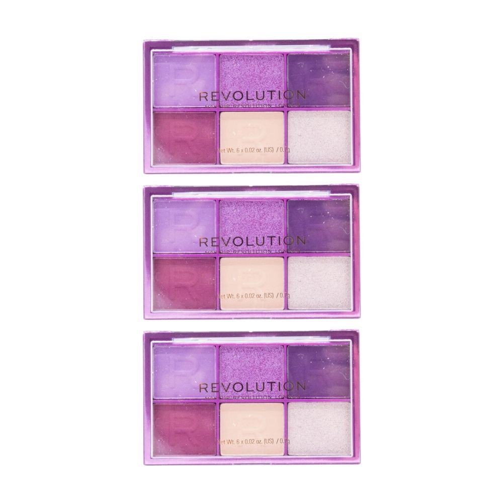 Revolution 0.7g Mini Colour Reloaded Eye Shadow Palette Purple Please (3 Pack)