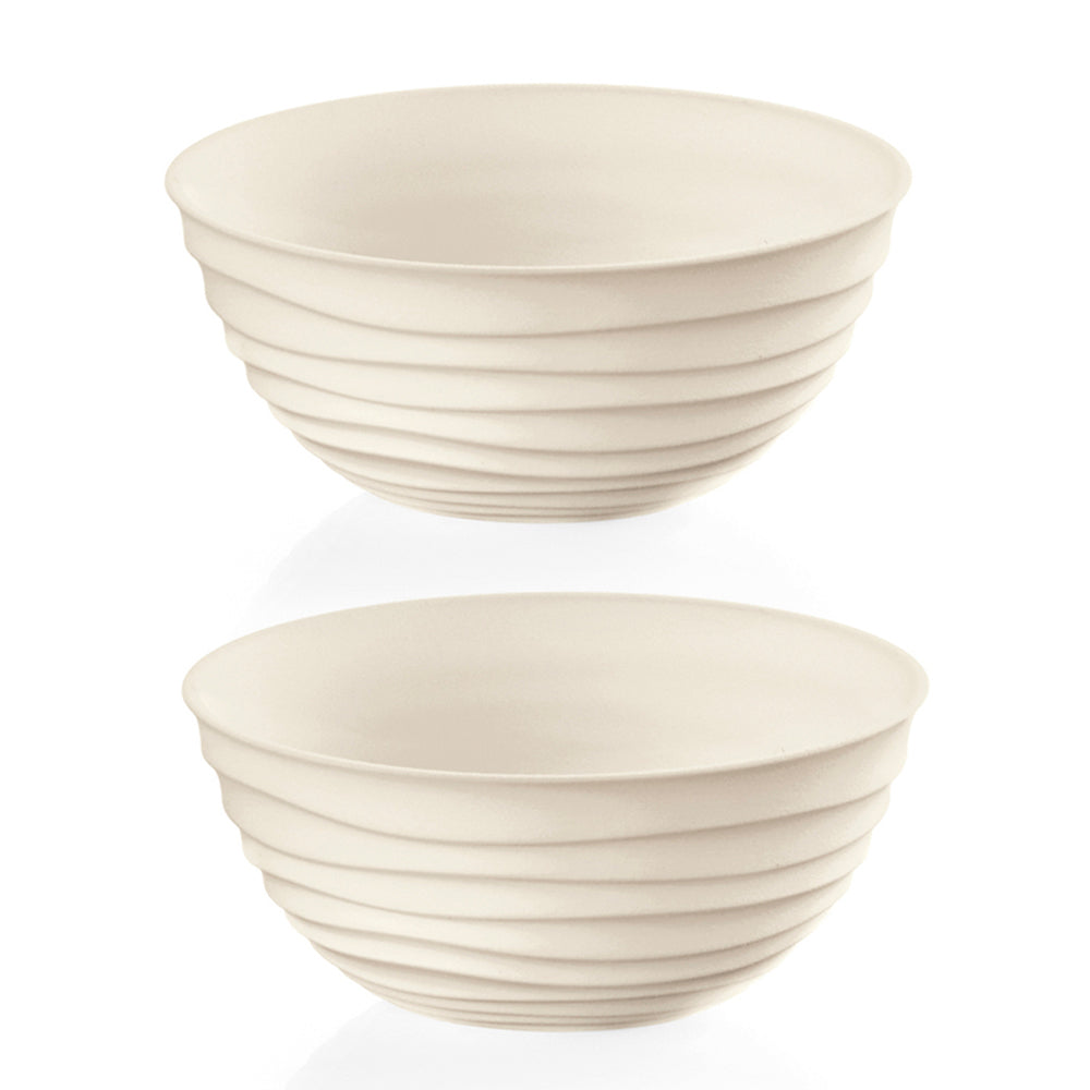 Guzzini Tierra Plastic 12.2cm/348ml Round Soup/Rice Bowl Container SML White (2 Pack)