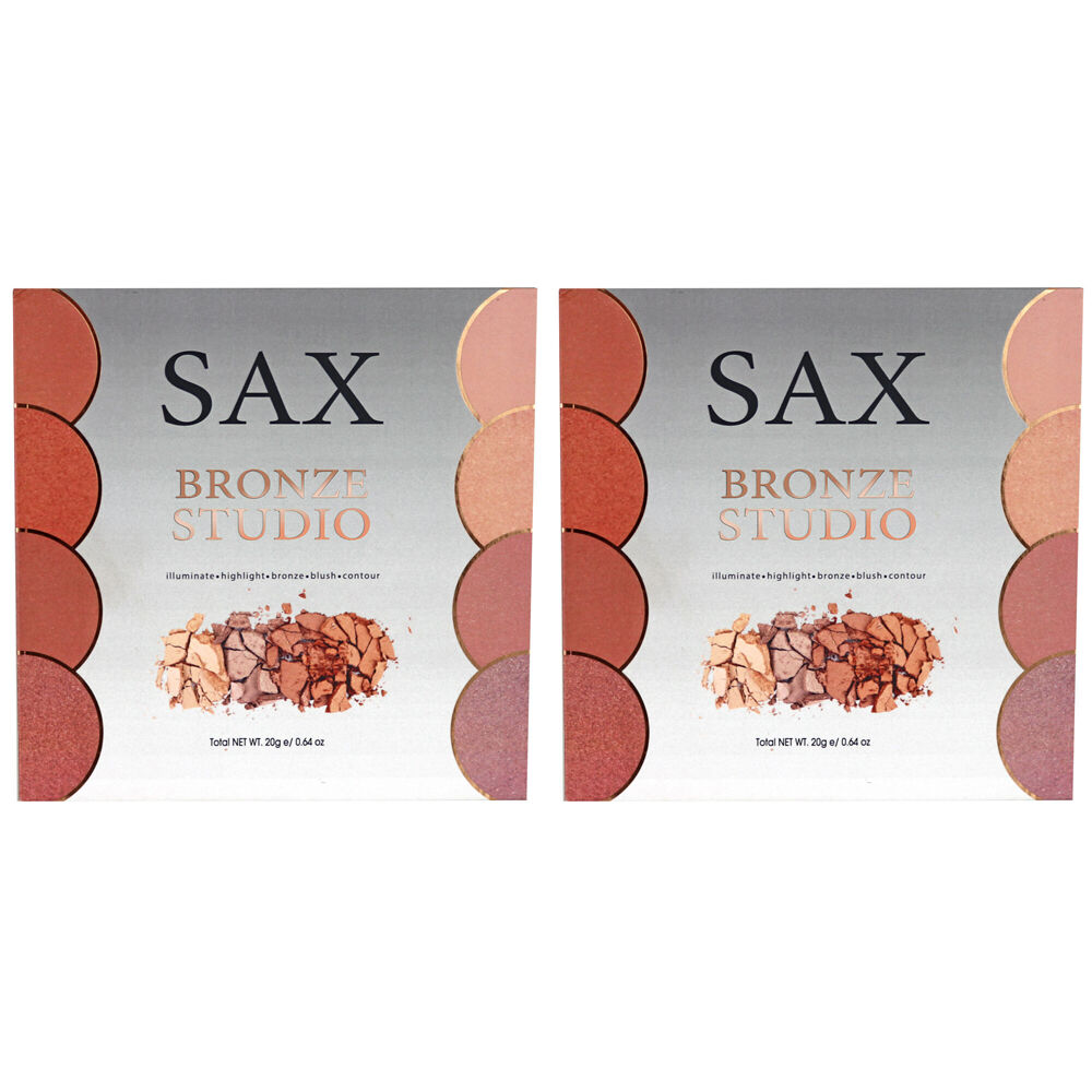 Sax Bronze Studio Bronze Blush Contour 8-Shades Palette Face Makeup Set 20g (2 Pack)