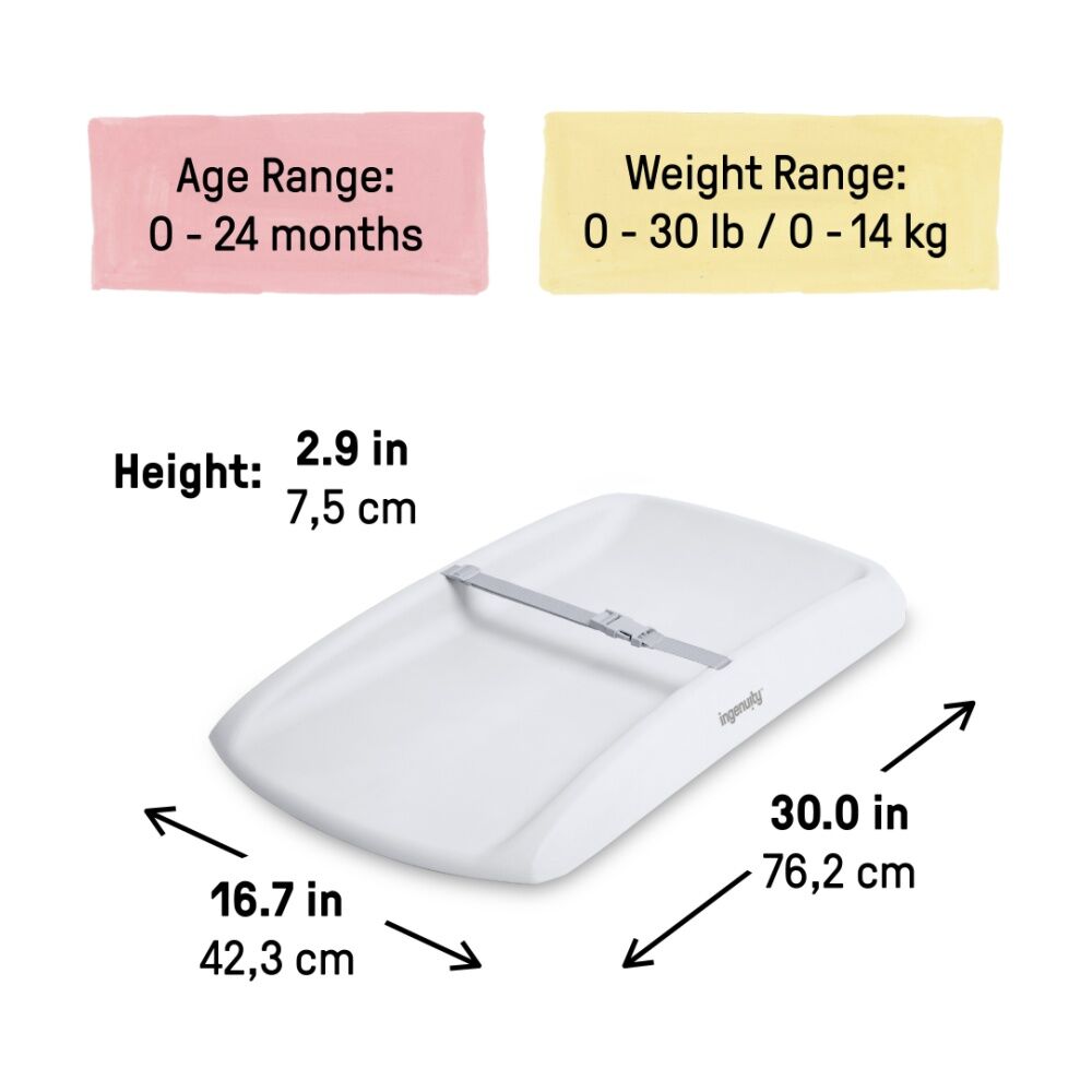 Ingenuity 0m+ Portable Comfy Clean Baby Nappy Changing Pad Mat — image 2