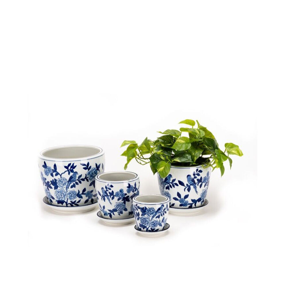 17970-4pc-a-fresco-ceramic-tall-japanese-pot-w-saucer-blue-white