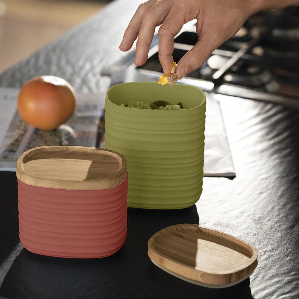 Guzzini Small Green Earth Tierra Food Storage Container Jar w/ Lid 500ml — image 3