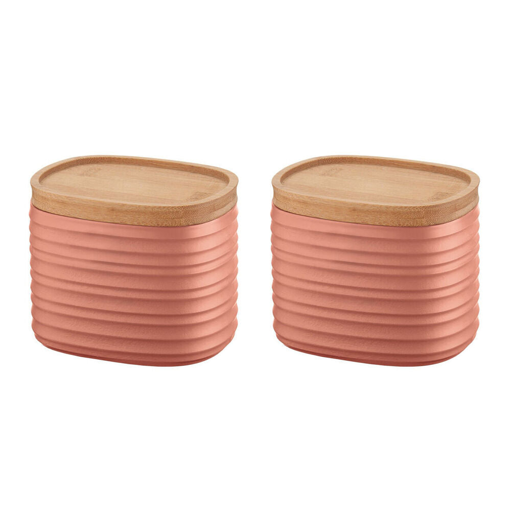 Guzzini Earth Tierra Food Storage Container Jar w/Lid 500ml Small Terracotta (2 Pack)