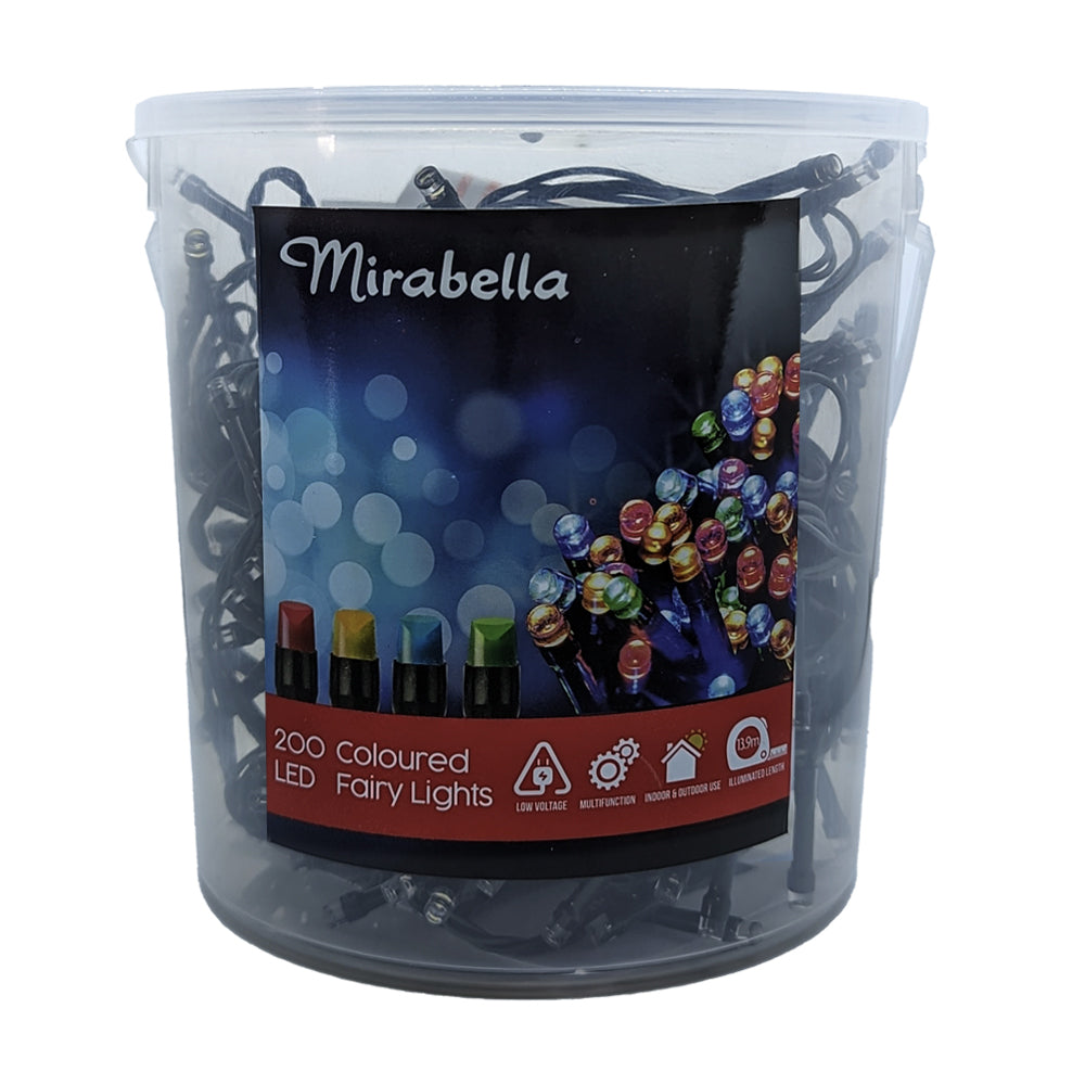 Mirabella 200pc Mirabella LED Multicoloured Party/Christmas Fairy Lghts Low Voltage (3 Pack) — image 2