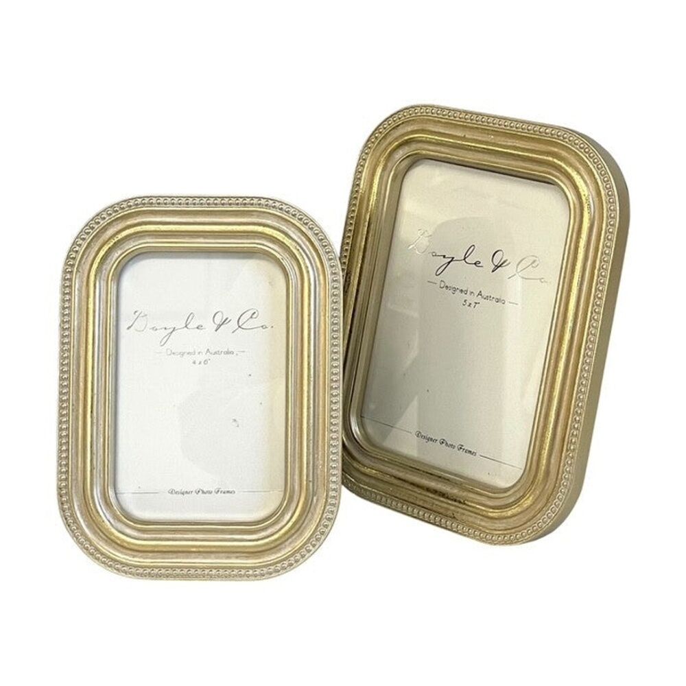 SS Collective 5x7 Gold Ridged Textured Beaded Rectangle Photo Frame — image 3