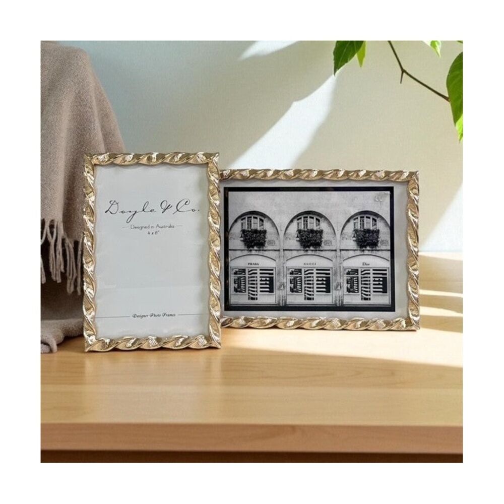 SS Collective 5x7 Gold Elegant Textured Twirl Rectangle Photo Frame — image 2