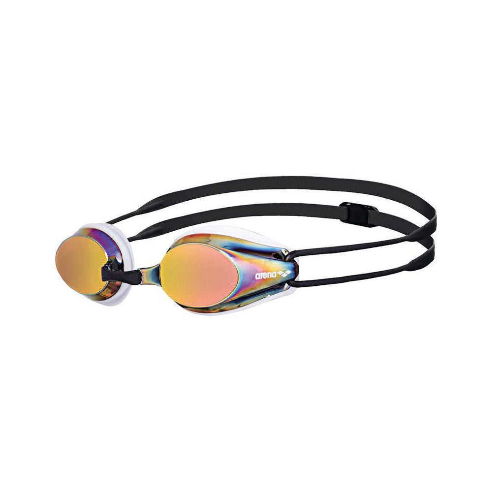 Arena Red/White Tracks Mirror Goggles Swimming Eye Protection/Accessory