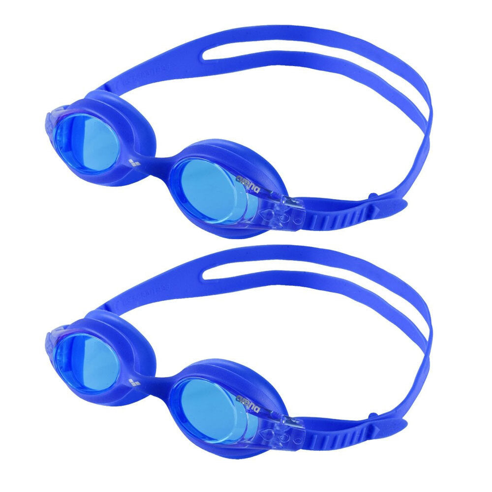 Arena Junior X-Lite Adjustable Swim Goggles Silicone/Anti-Fog Kids 2-5y Blue (2 Pack)