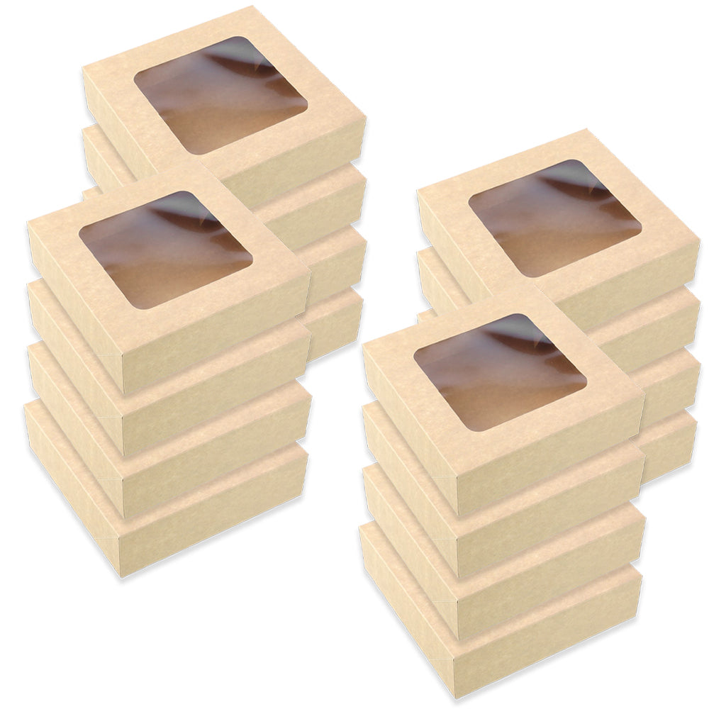 Lemon and Lime 4pc Lemon And Lime 23cm Eco Kraft Disposable Catering 3.2L Lid Grazing Box (4 Pack)