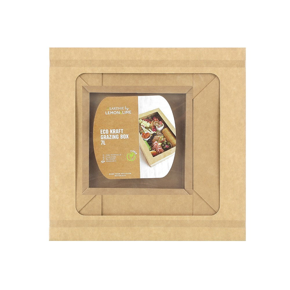Lemon and Lime 4x 3pc 30cm Eco Kraft 7L Grazing Box Food Grade Recyclable — image 6