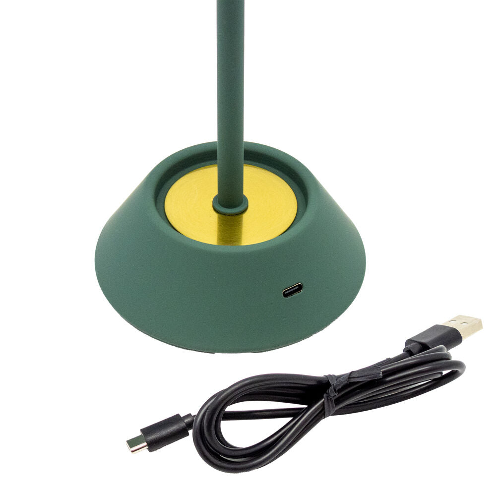 Boyle LED Rechargeable Table Lamp with Cone Shade 10x10x28cm Matt Green (2 Pack) — image 6