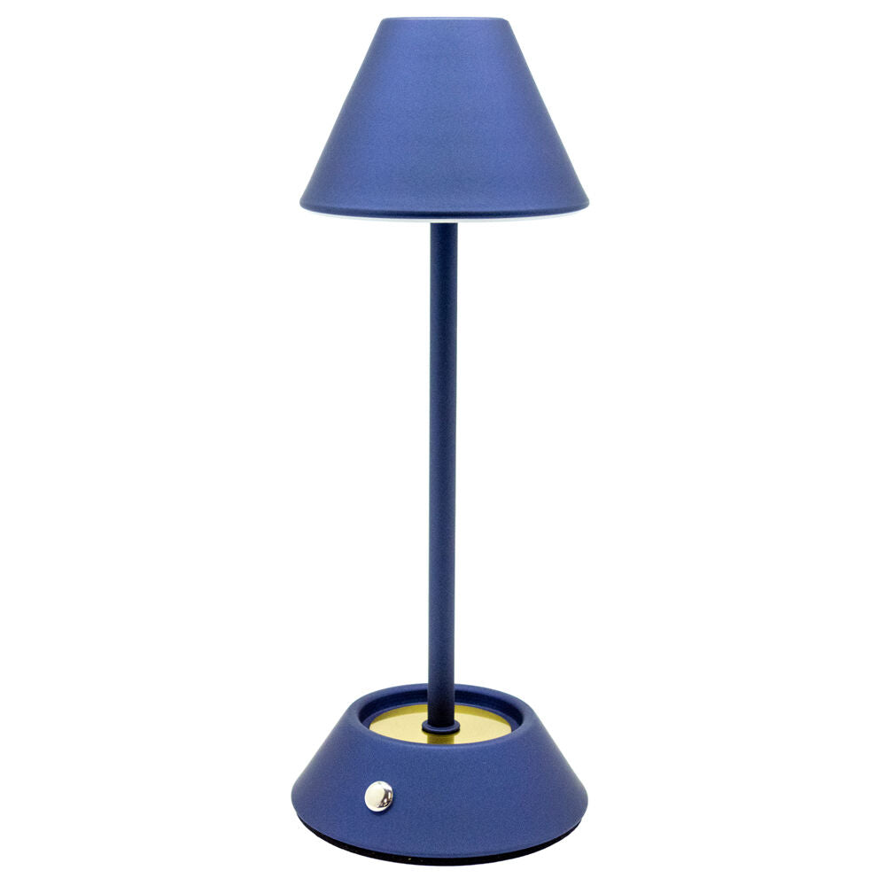 Boyle LED Rechargeable Table Lamp with Cone Shade 10x10x28cm Matt Blue (2 Pack) — image 2