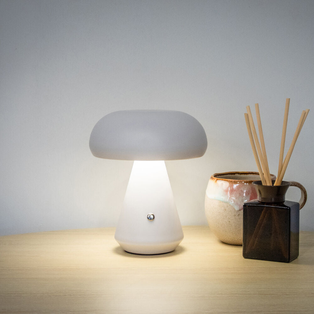 Boyle Rechargeable LED Portable Table Lamp Mushroom-Shaped 16x16x18cm White (2 Pack) — image 7