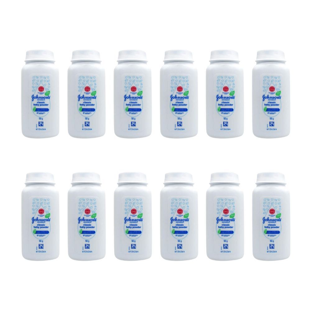 Johnson's Classic Baby Powder Cornstarch 50g Gentle & Soothing Skin Care (12 Pack)