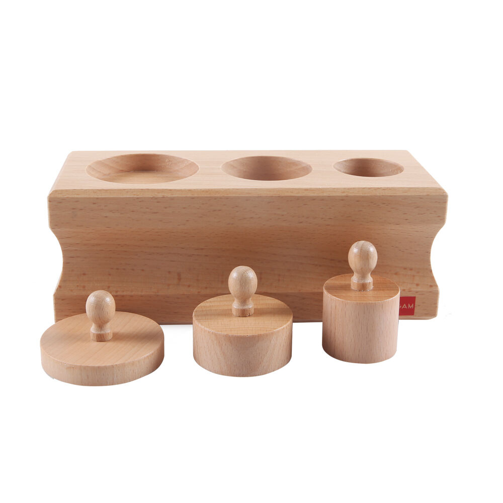 Gam Montessori Cylinder Block Educational Toy Wooden Stacking Toy 3 Years