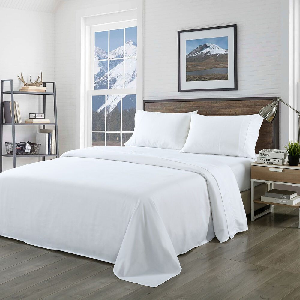 Royal Comfort Sheet Set w/ 2x Pillowcases Blended Bamboo White — image 6
