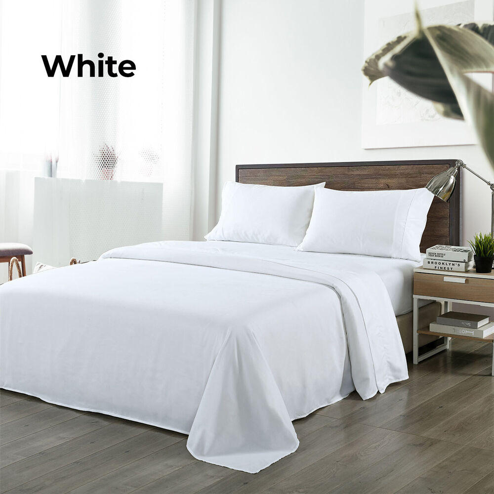 Royal Comfort Sheet Set w/ 2x Pillowcases Blended Bamboo White — image 2
