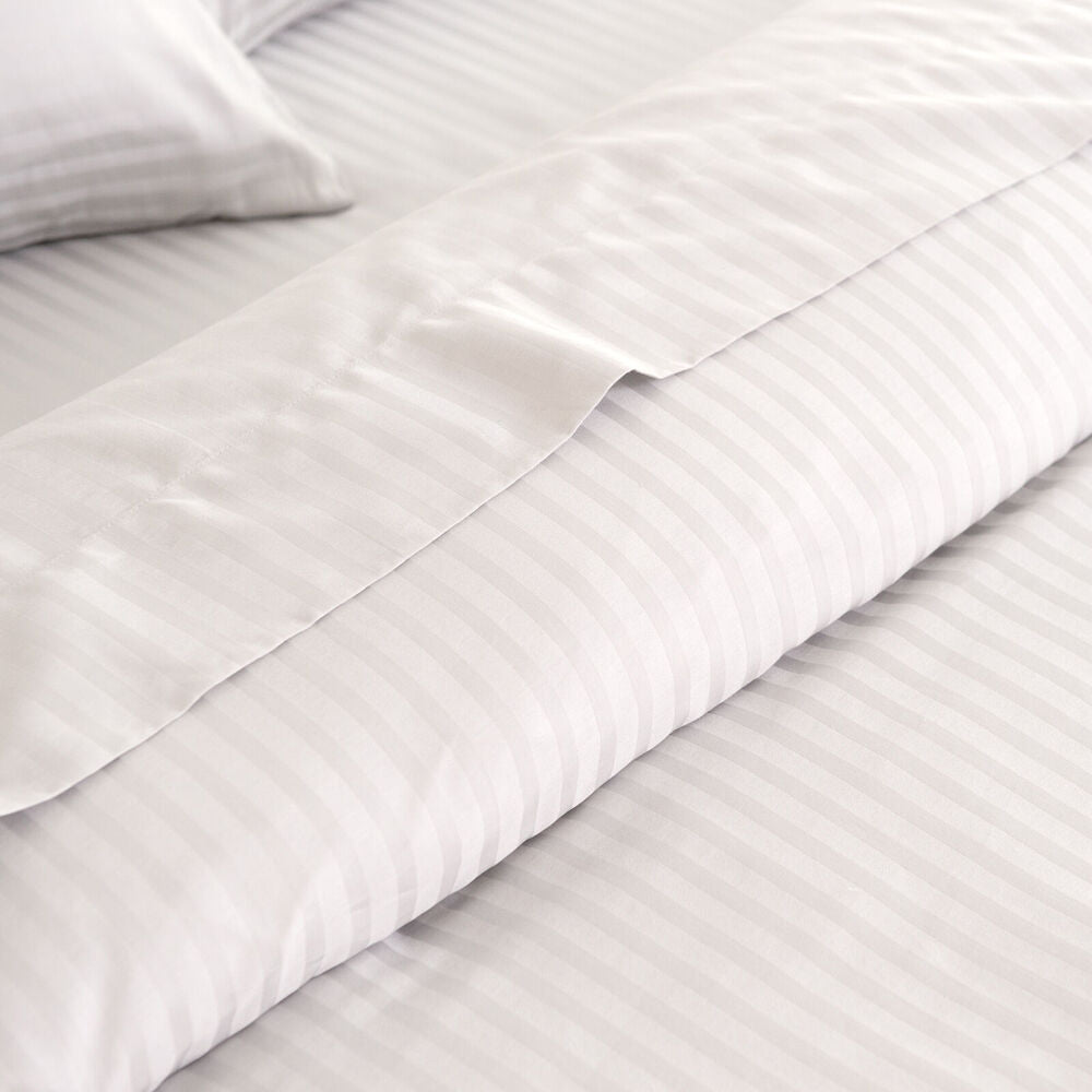 Royal Comfort Kensington Sheet Set 1200TC Cotton Stripe White — image 4