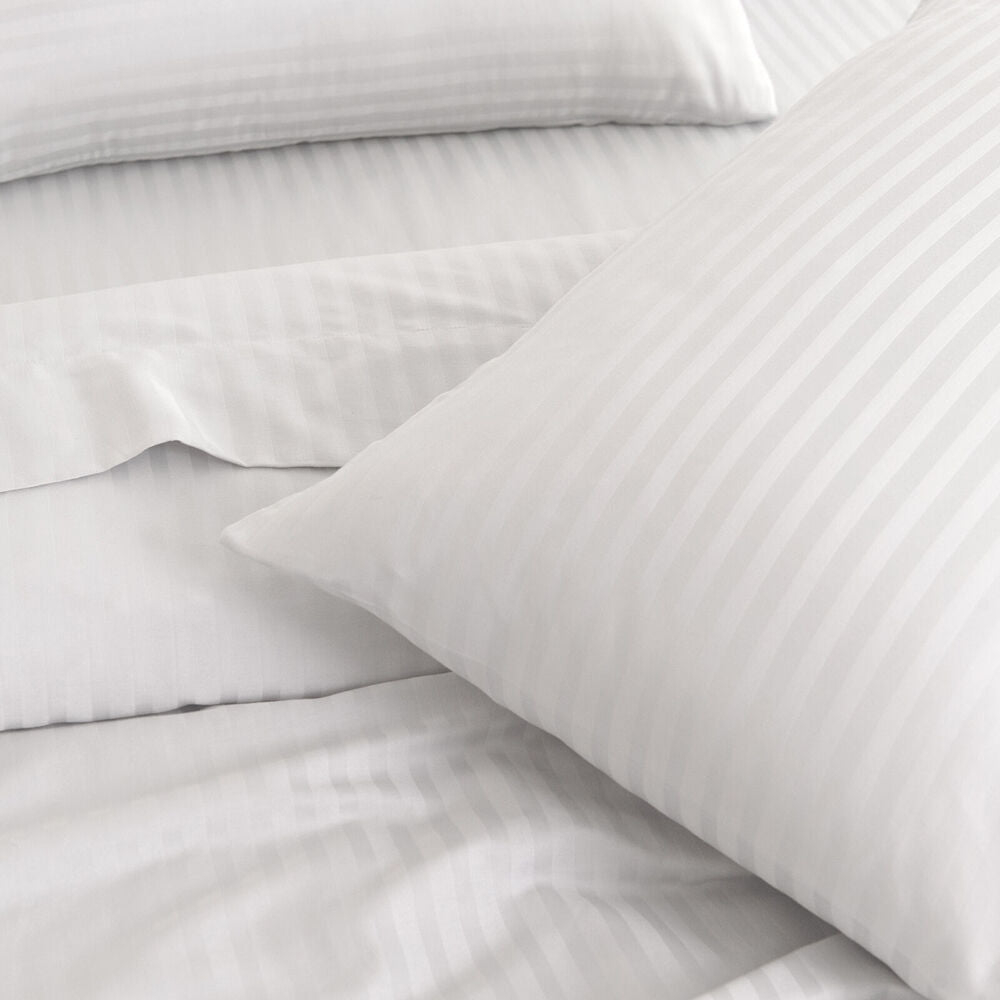 Royal Comfort Kensington Sheet Set 1200TC Cotton Stripe White — image 5