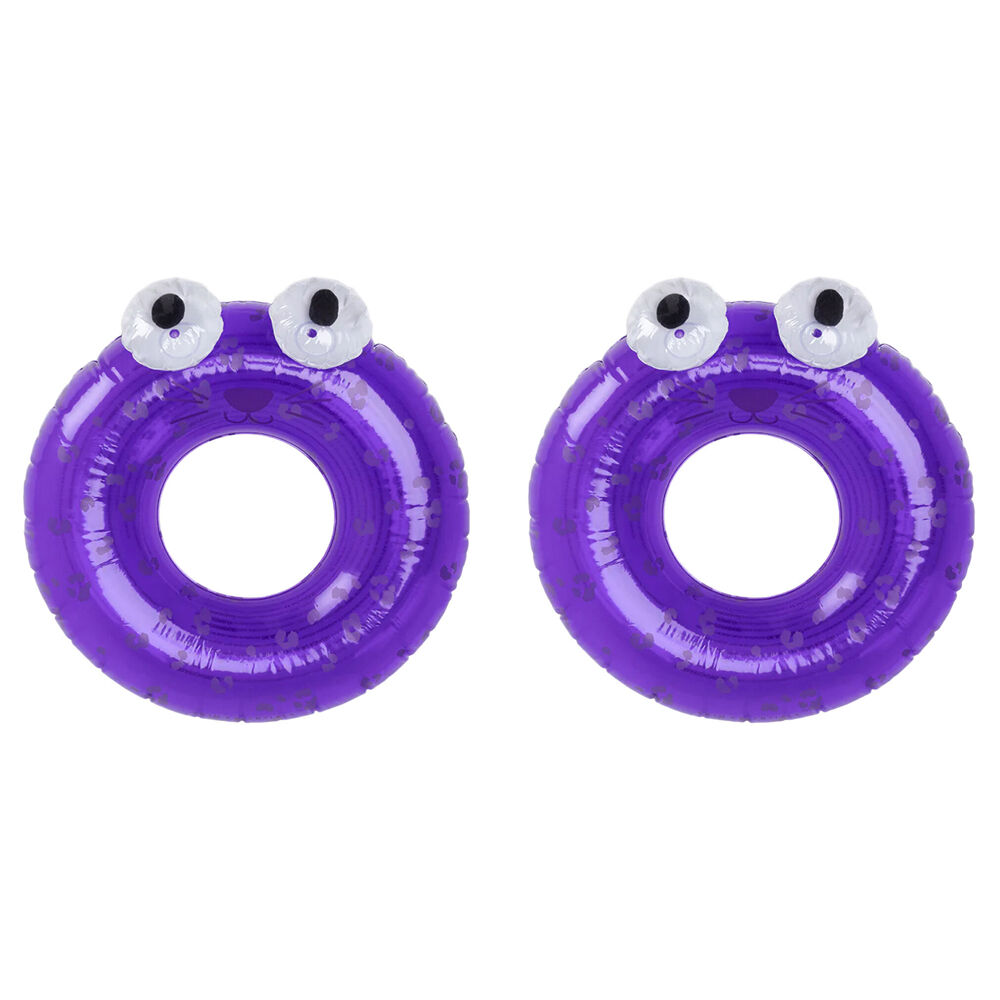 Swim Essentials Kids Inflatable Swimming Ring Pool Floater 65cm Pink Leopard (2 Pack)