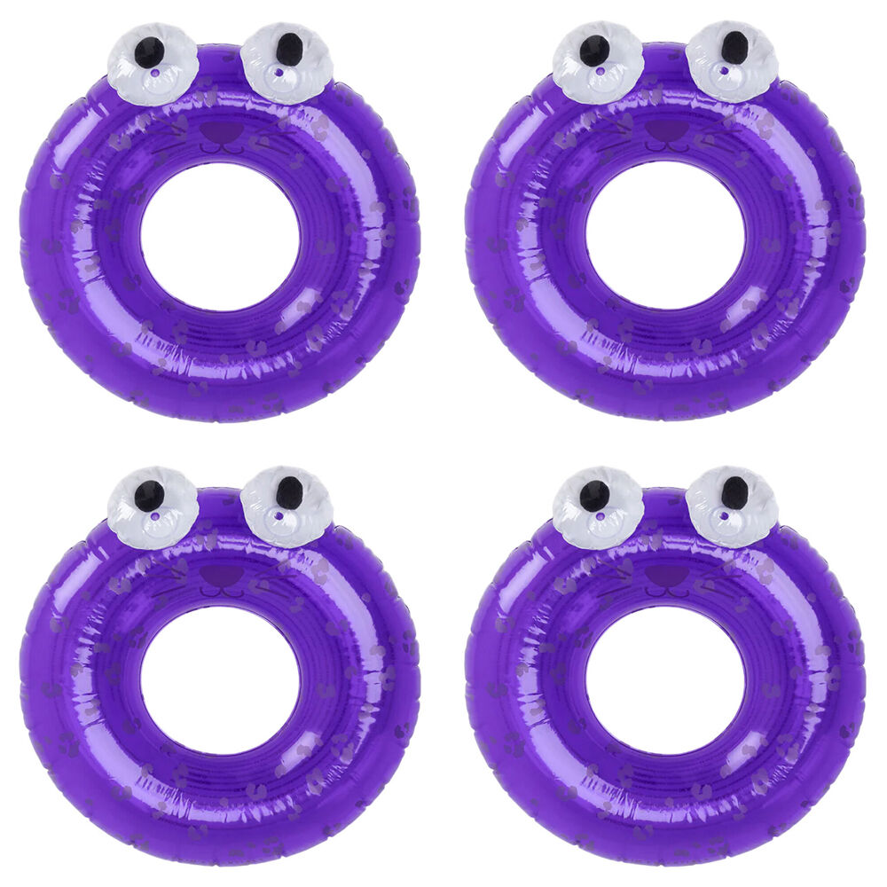 Swim Essentials Kids Inflatable Swimming Ring Pool Floater 65cm Pink Leopard (4 Pack)