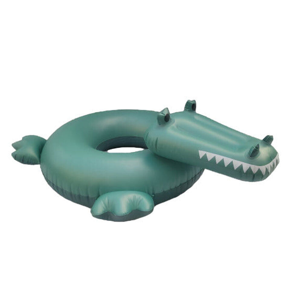 Swim Essentials 65cm Green Crocodile Kids Inflatable Swimming Ring Pool Floater