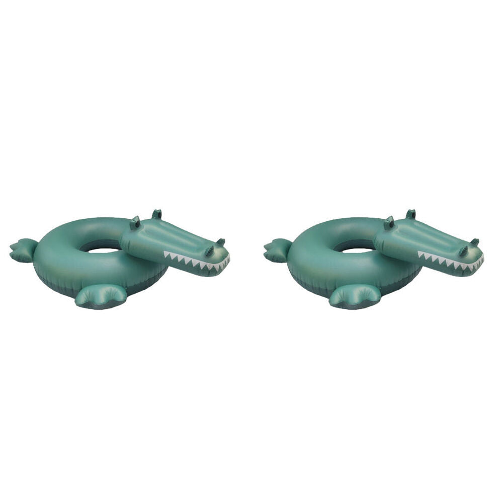 Swim Essentials Kids Inflatable Swimming Ring Floater 65cm Green Crocodile (2 Pack)