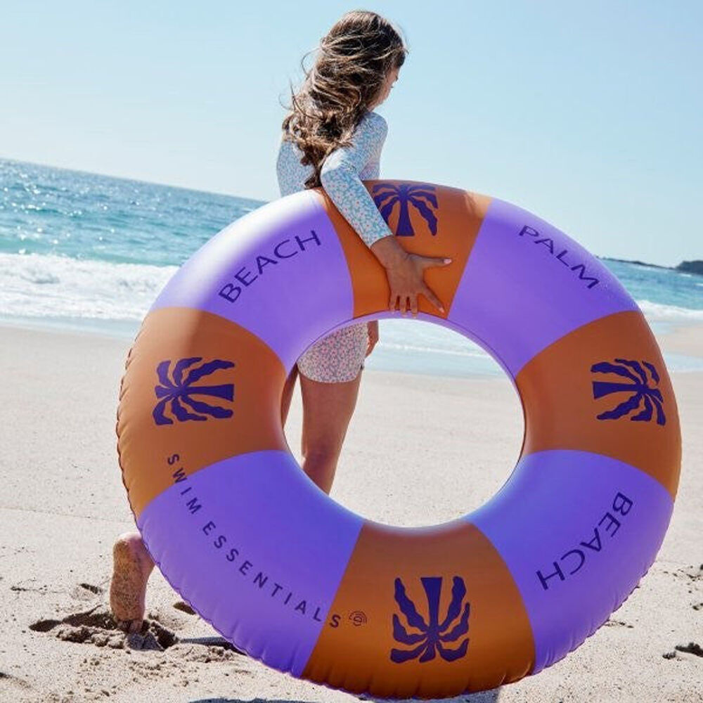 Swim Essentials 120cm Palm Trees Purple Kids Inflatable Swimming Ring Floater — image 4