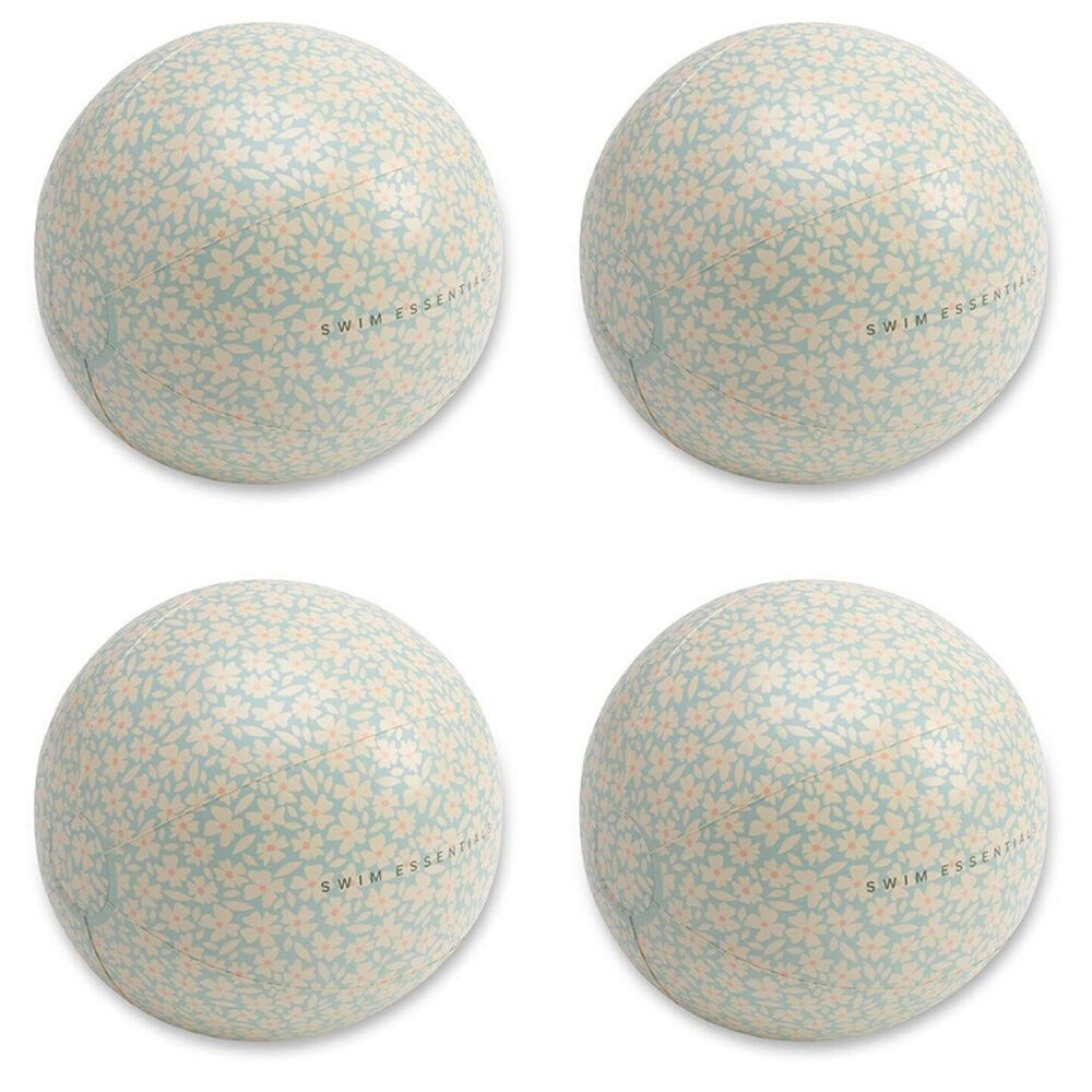 Swim Essentials Inflatable Beach Ball Swimming Volleyball 51cm Florish Green (4 Pack)