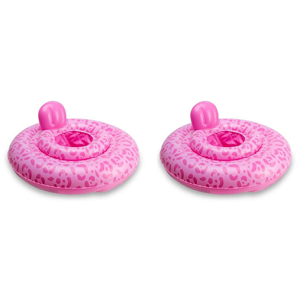 Swim Essentials Baby Inflatable Ride On Pool Swimseat Leopard Pink 0-1y (2 Pack)