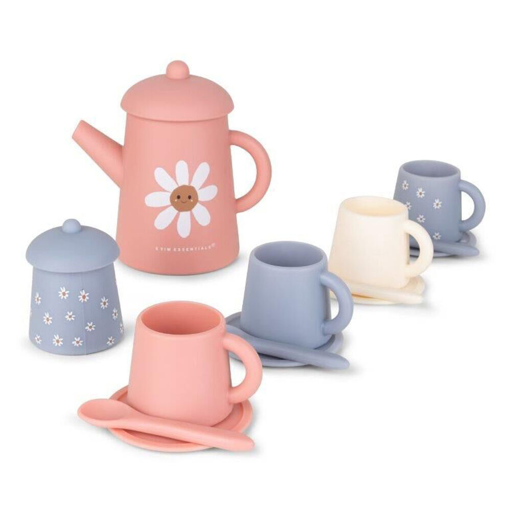 Swim Essentials Kids Mini Silicone Tea Party Pretend Playset Toy Daisy (9 Pieces)