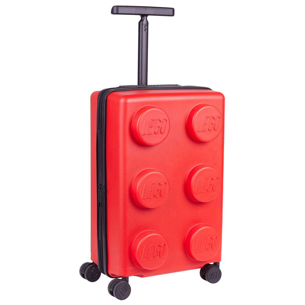 Lego Brick 2x3 Trolley Luggage Suitcase Bag Expandable 35.5x56cm Bright Red