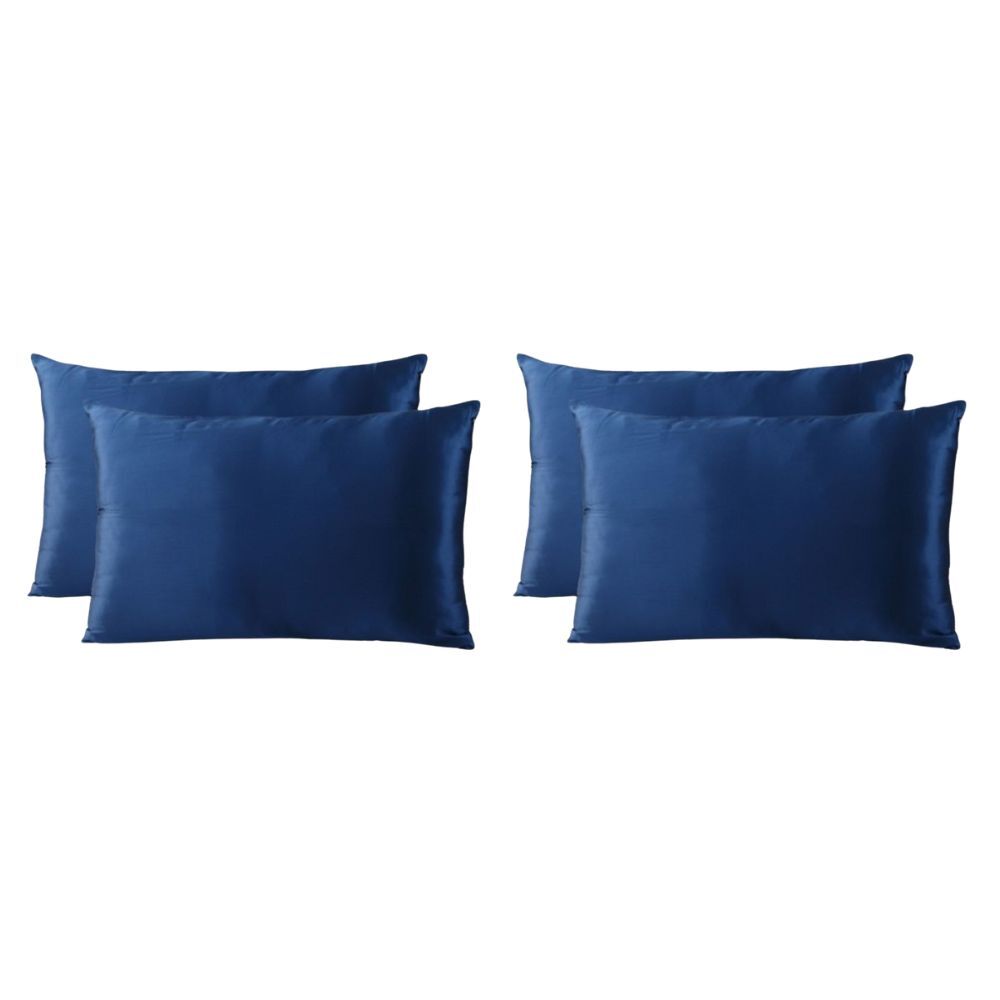 Royal Comfort Mulberry Silk Pillowcase Twin Pack Pillow Cover 51x76cm Navy (2 Pack)