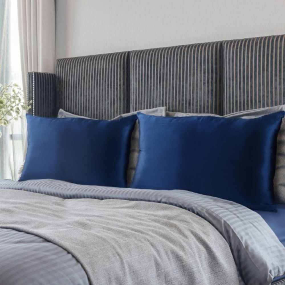 Royal Comfort Mulberry Silk Pillowcase Twin Pack Pillow Cover 51x76cm Navy (2 Pack) — image 4