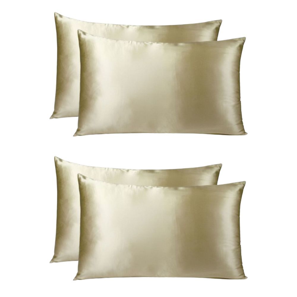 Royal Comfort 2PK Mulberry Silk Pillowcase Twin Pack 51x76cm Champagne