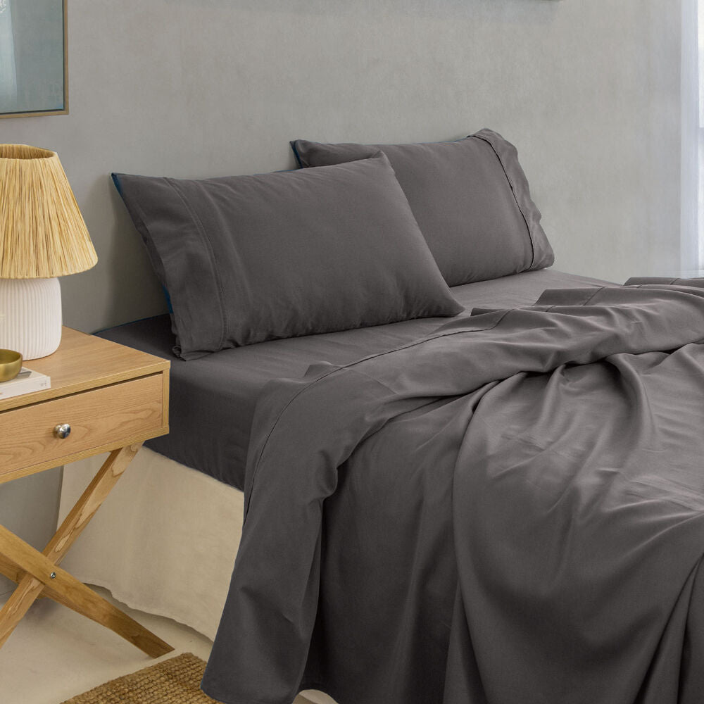 Royal Comfort Balmain Bed Sheet Set 1000TC Bamboo Cotton Pewter — image 2