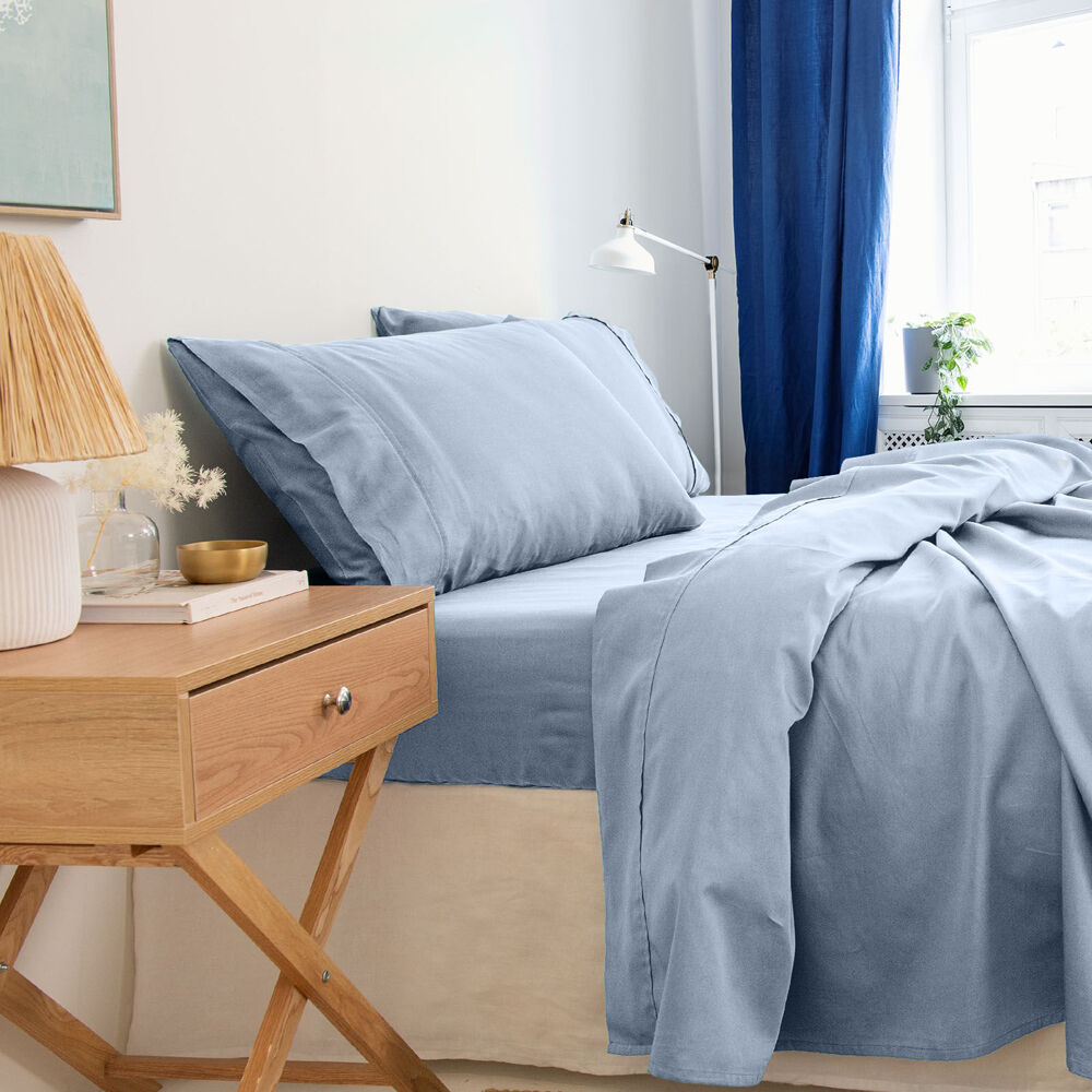 Royal Comfort Balmain Bed Sheet Set 1000TC Bamboo Cotton Blue Fog — image 3