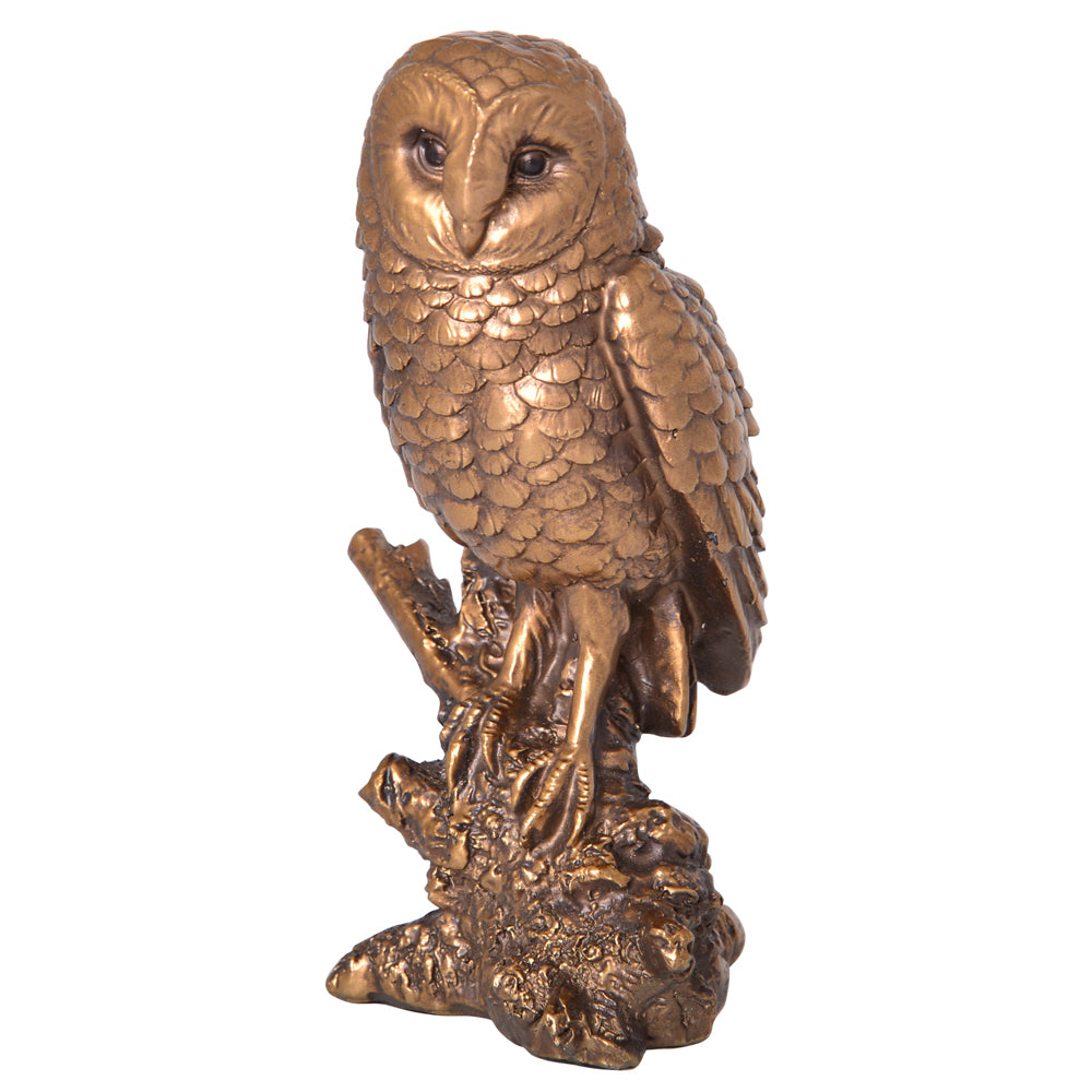 20510-gibson-gifts-owl-on-branch-home-decor-small-bronze-15cm