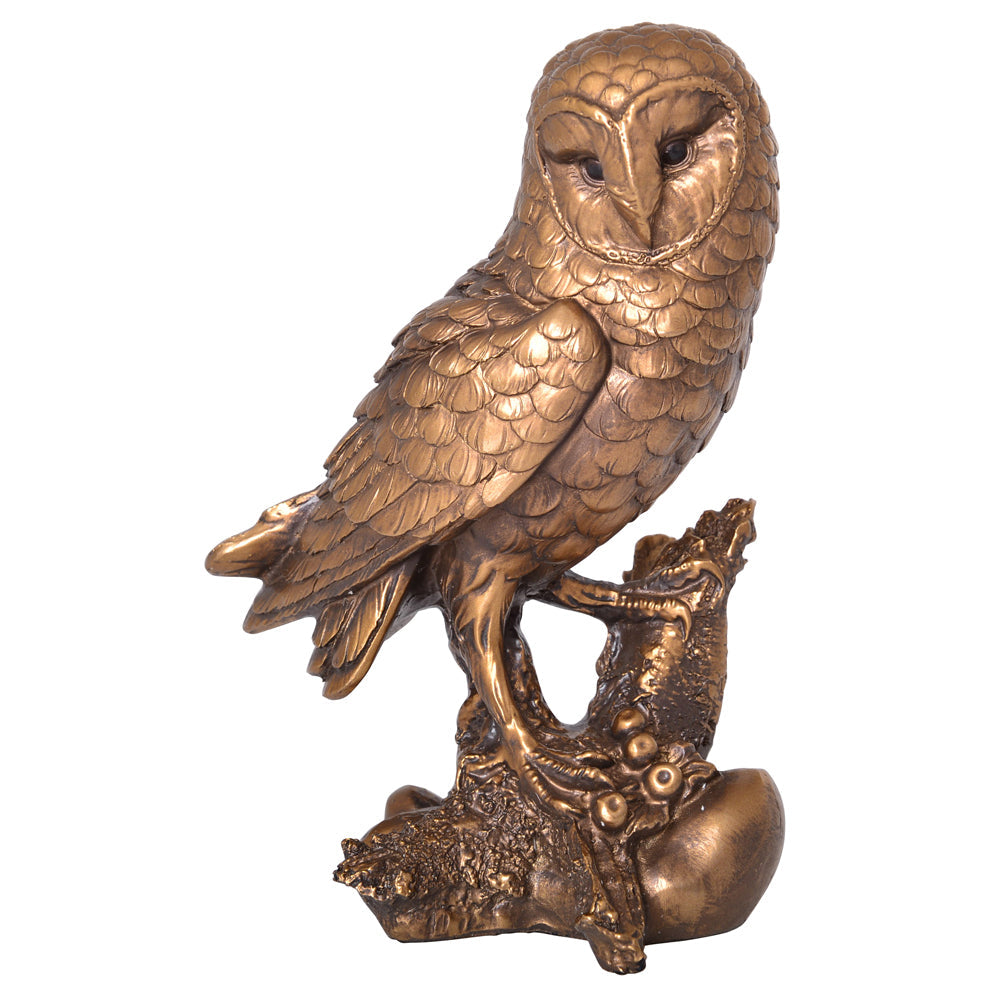 Gibson Gifts Owl On Branch Home Decor Tabletop Figurine Large 18cm Bronze (2 Pack) — image 2