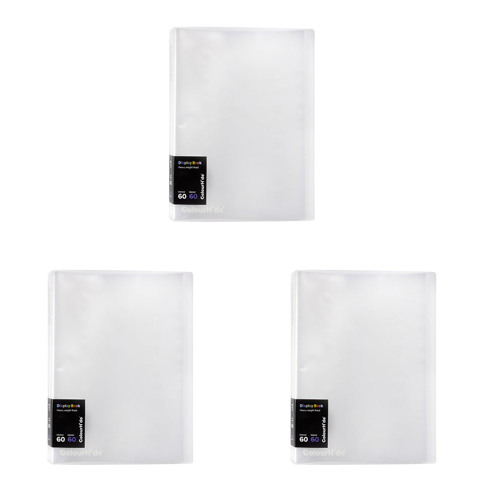 Colourhide Display Book Fixed Document/Paper File Holder Office Organiser CLR (3 Pack)