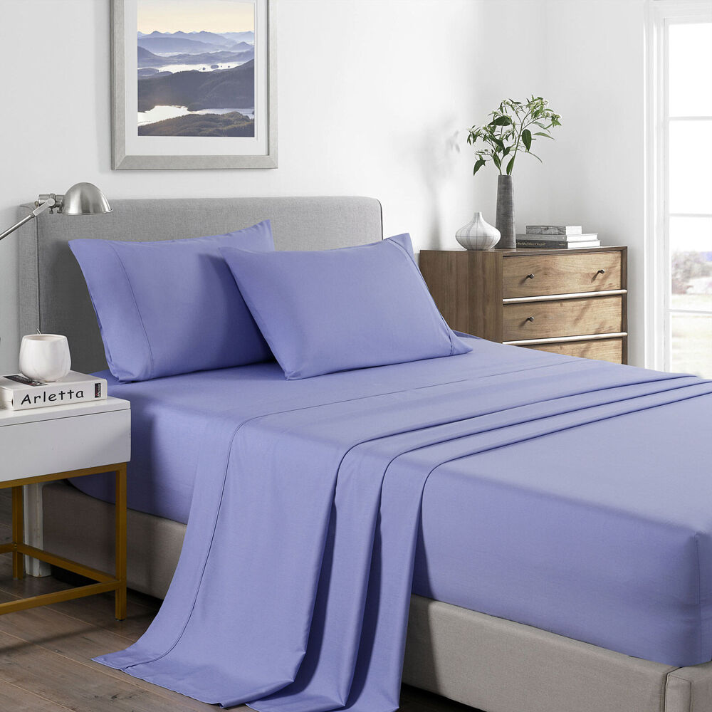 Royal Comfort Bed Sheet Set Bamboo Cooling 2000TC Mid Blue — image 2