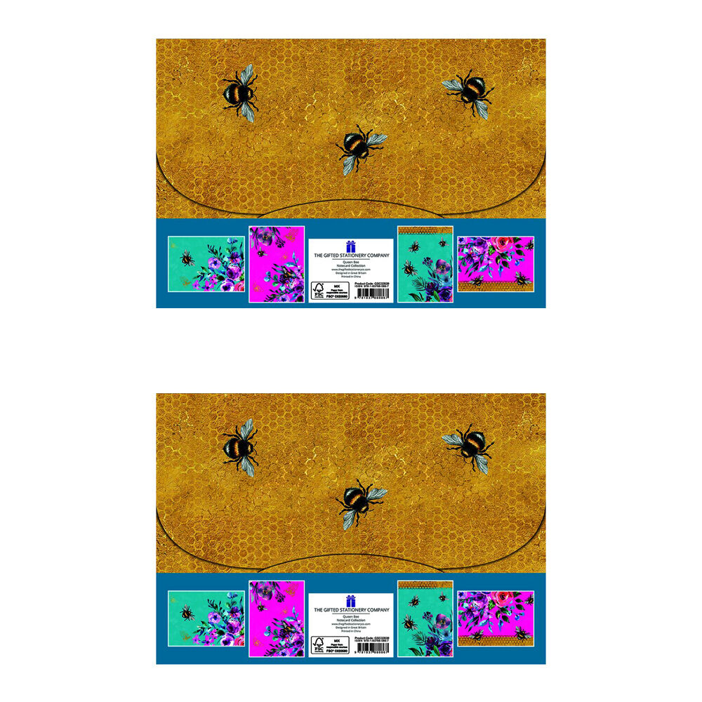 Gibson Gifts Queen Bee Writing Paper Stationery Notecard/Message Collection (2 Pack)