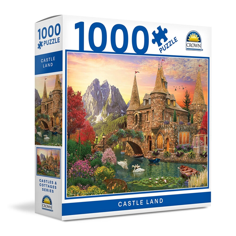 20626-1000pc-crown-jigsaw-puzzle-castle-land-educational-toy-kids-8y