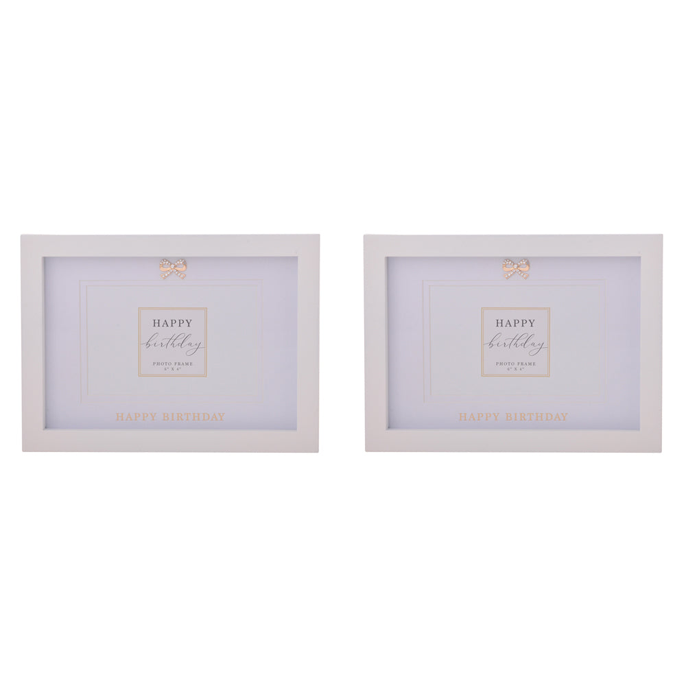Gibson Gifts Jewelled Birthday Picture/Photo Frame Holder 6x4" Rectangle (2 Pack)