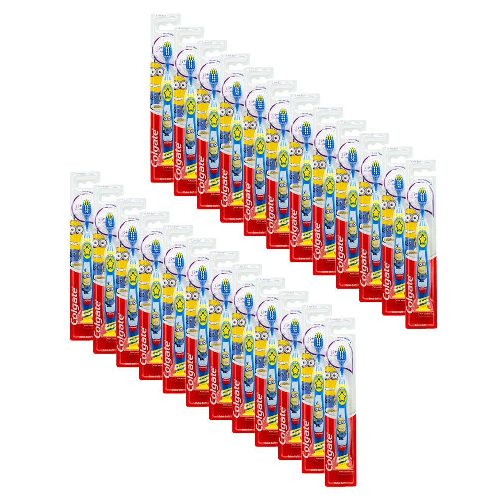 Colgate Extra Soft Toothbrush Fun Suction Cup Minions Dental Care Asst 6y+ (24 Pack)