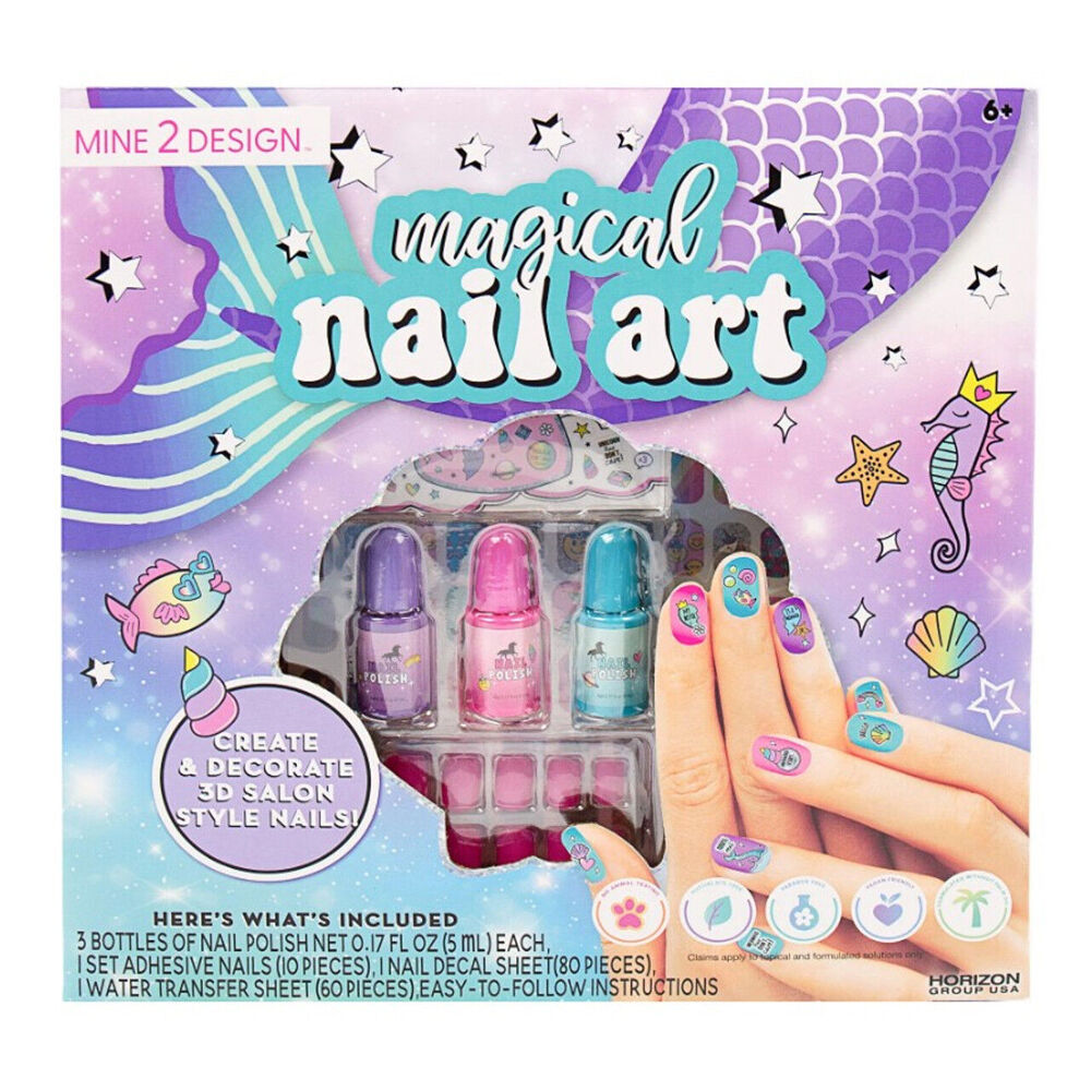 Mine 2 Design 6y+ Magical 3D Salon Style Childrens Nail Art Kit