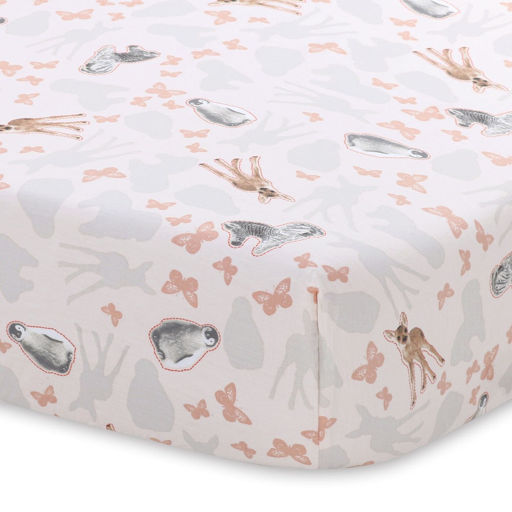 Animal Planet Baby Cotton Fitted Cot Sheet Be Kind To Every Kind Zebra 135cm