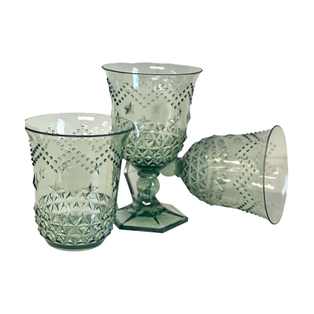 SS Collective Green Acrylic Tumbler Star Patterned Drinkware 10x9cm (6 Pack) — image 3
