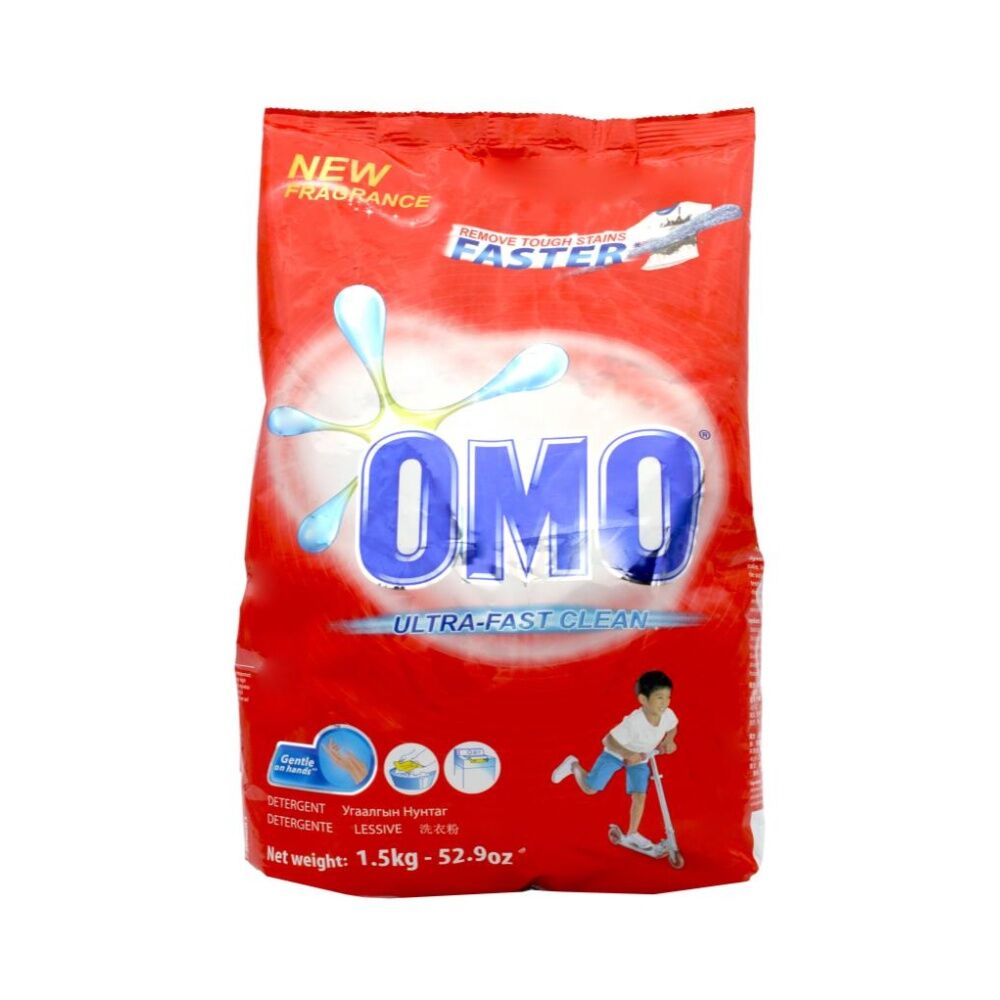 Omo Laundry Powder Detergent Ultra Fast Clean Tough Stain Removal 1.5kg (6 Pack) — image 2