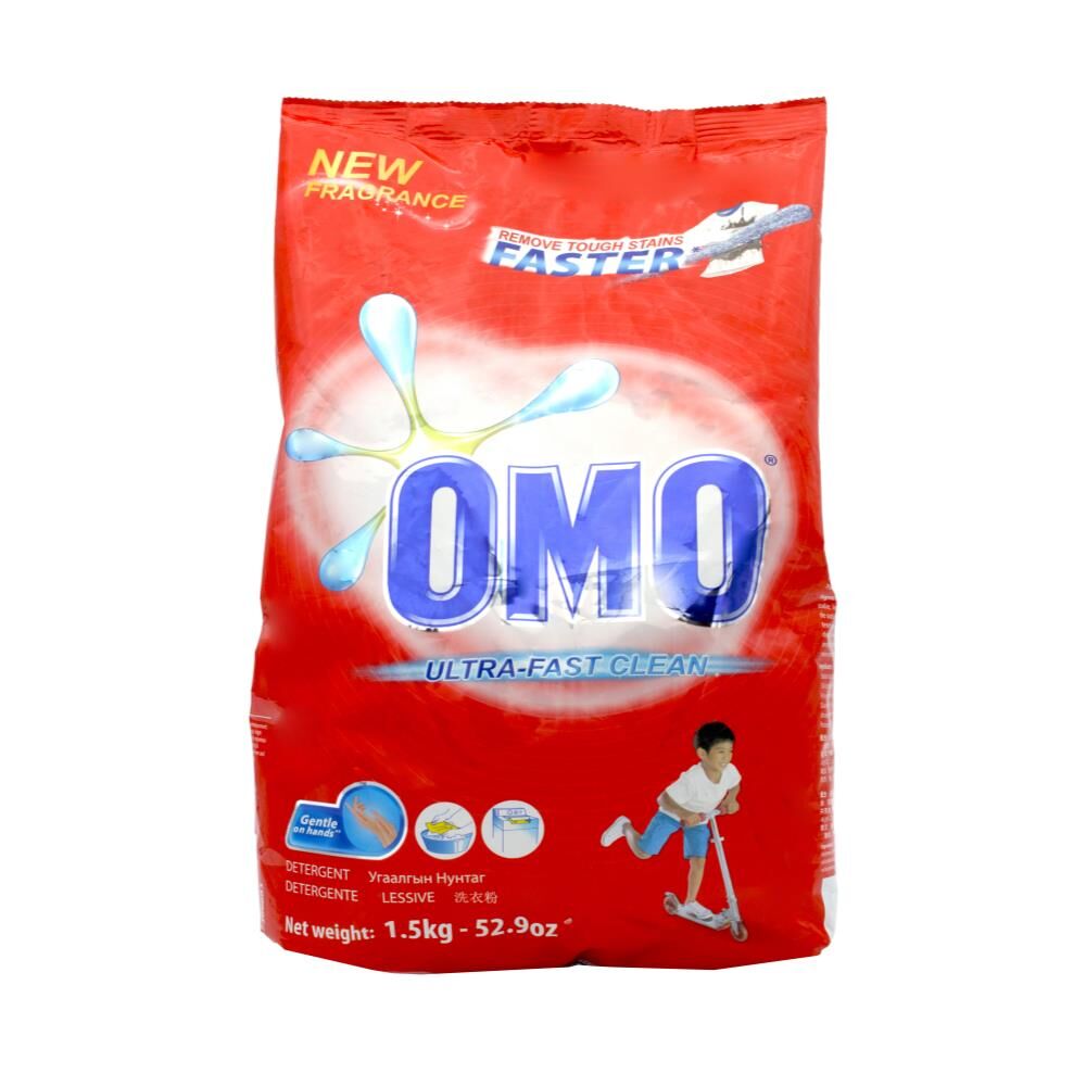 Omo 1.5kg Laundry Powder Detergent Ultra Fast Clean Tough Stain Removal